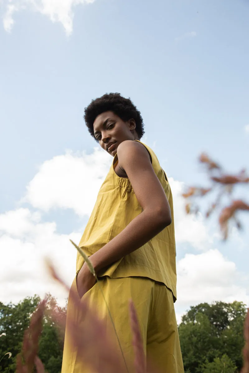 Evora-Jane Organic Cotton Trouser in Bright Olive sold by Beaumont Organic product image thumbnail 3