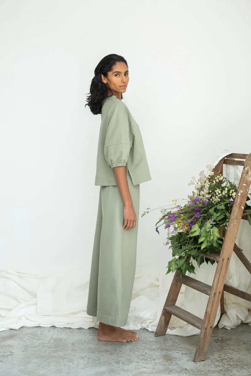 Taya Organic Cotton Felpe Trouser in Pistachio sold by Beaumont Organic product image thumbnail 2