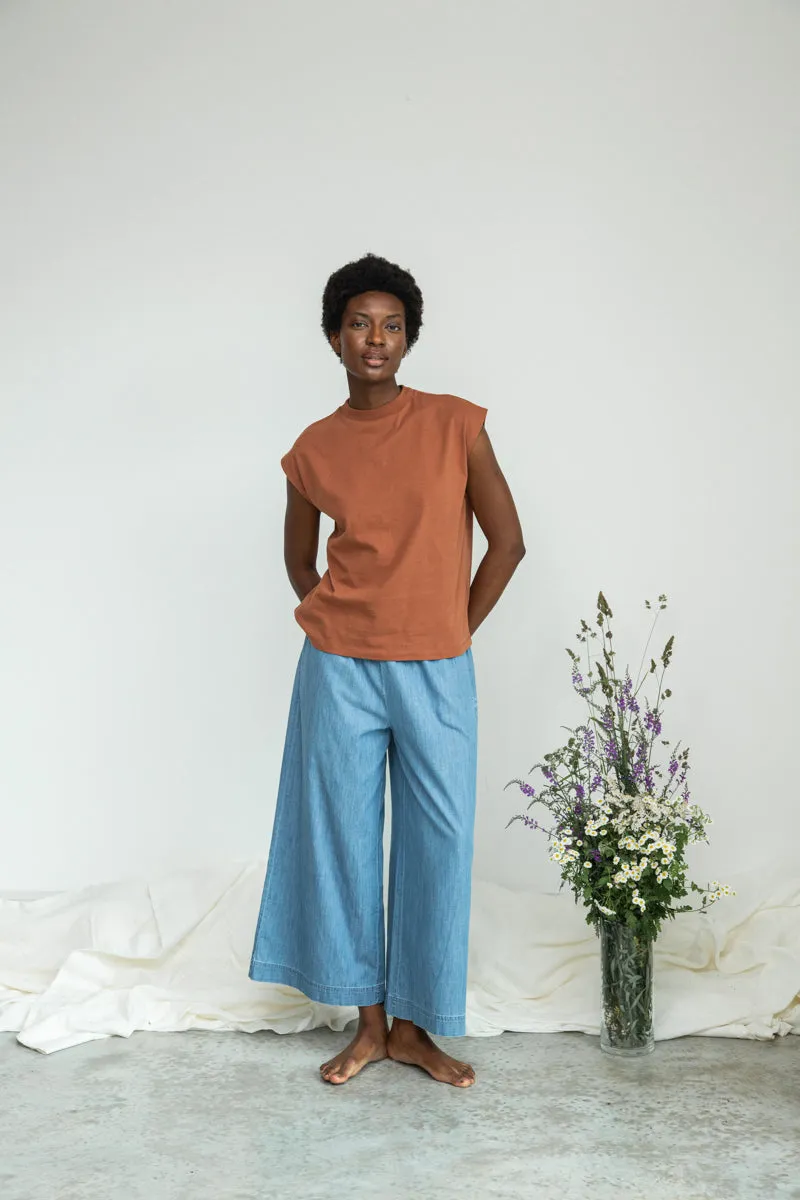 Aukai Organic Cotton Top in Russet sold by Beaumont Organic