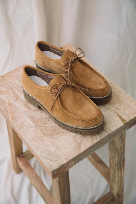 Kutsu-Kate Suede Shoe in Caramel made by Beaumont Organic