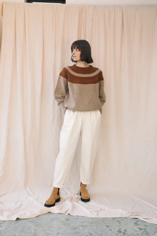 Cedar Organic Cotton Twill Trouser in Off-White made by Beaumont Organic