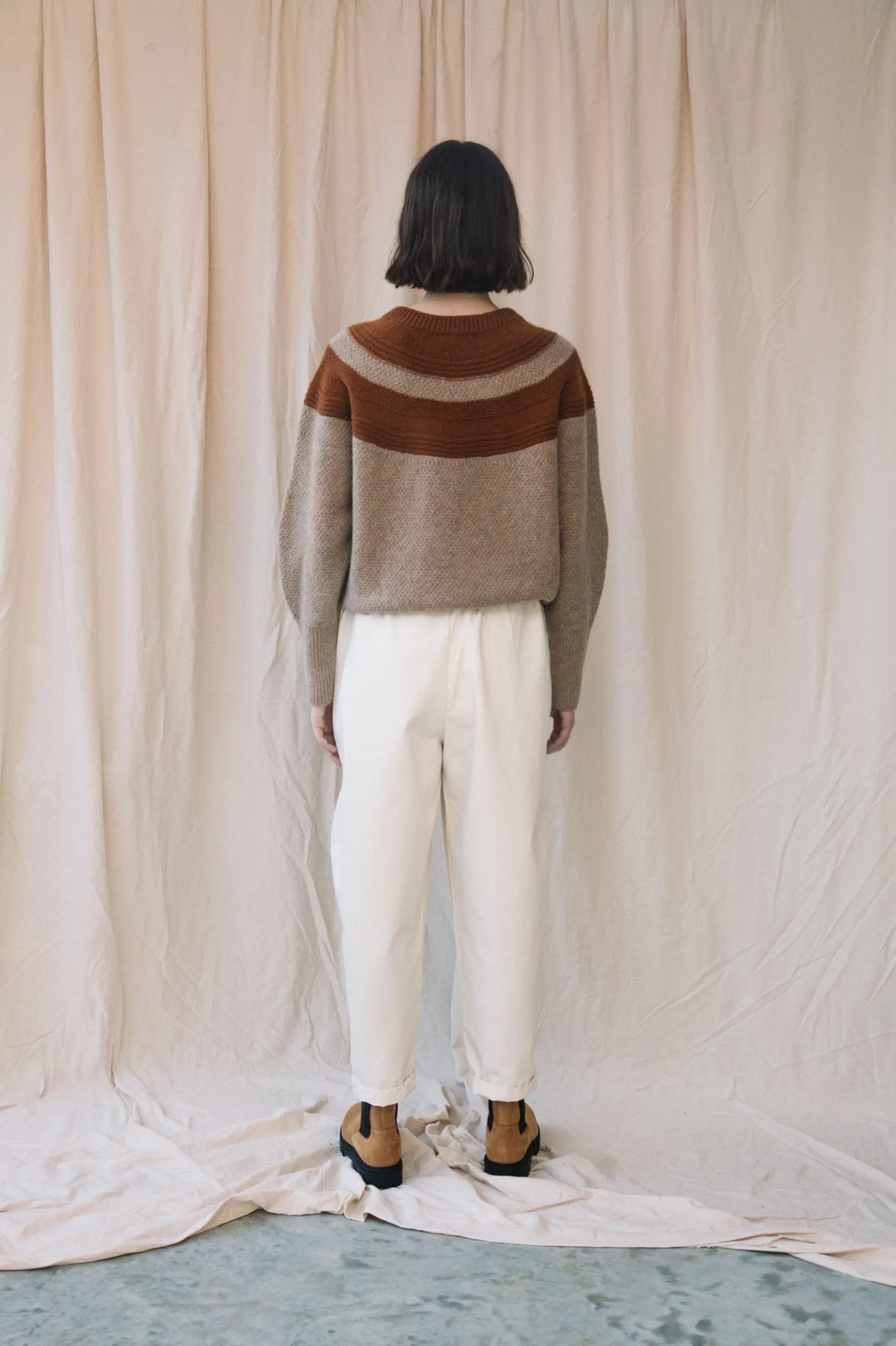 Cedar Organic Cotton Twill Trouser in Off-White sold by Beaumont Organic product image thumbnail 3