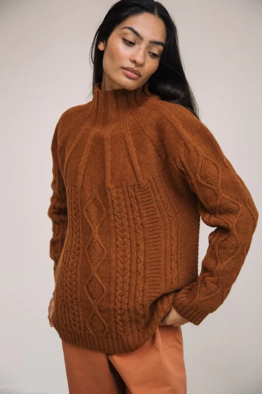 Morina Lambswool Jumper in Antelope made by Beaumont Organic
