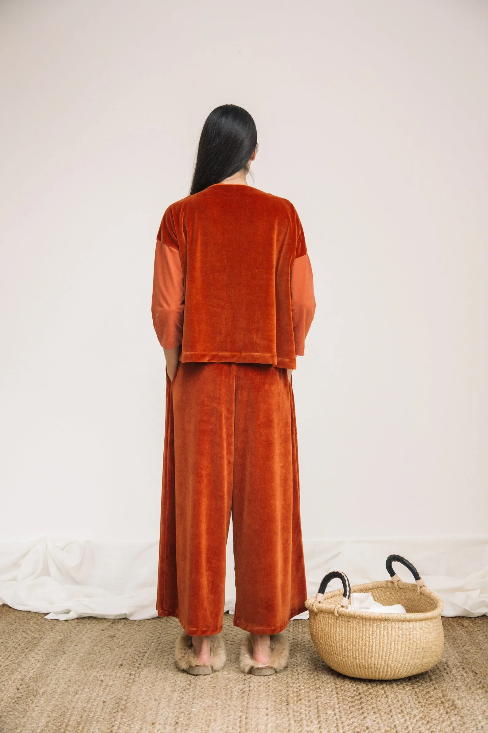 Odette Organic Cotton Velour Trouser in Paprika sold by Beaumont Organic product image thumbnail 3