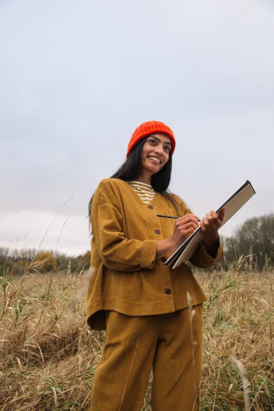 Acer Organic Cotton Cord Top in Ochre sold by Beaumont Organic