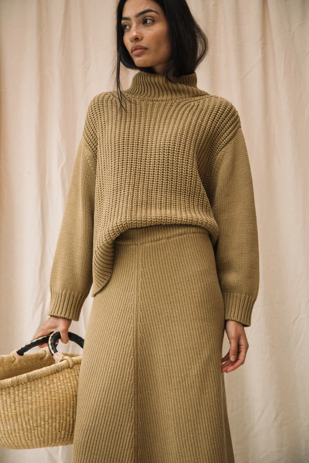 Mio Organic Cotton Knitted Skirt in Sand sold by Beaumont Organic product image thumbnail 3