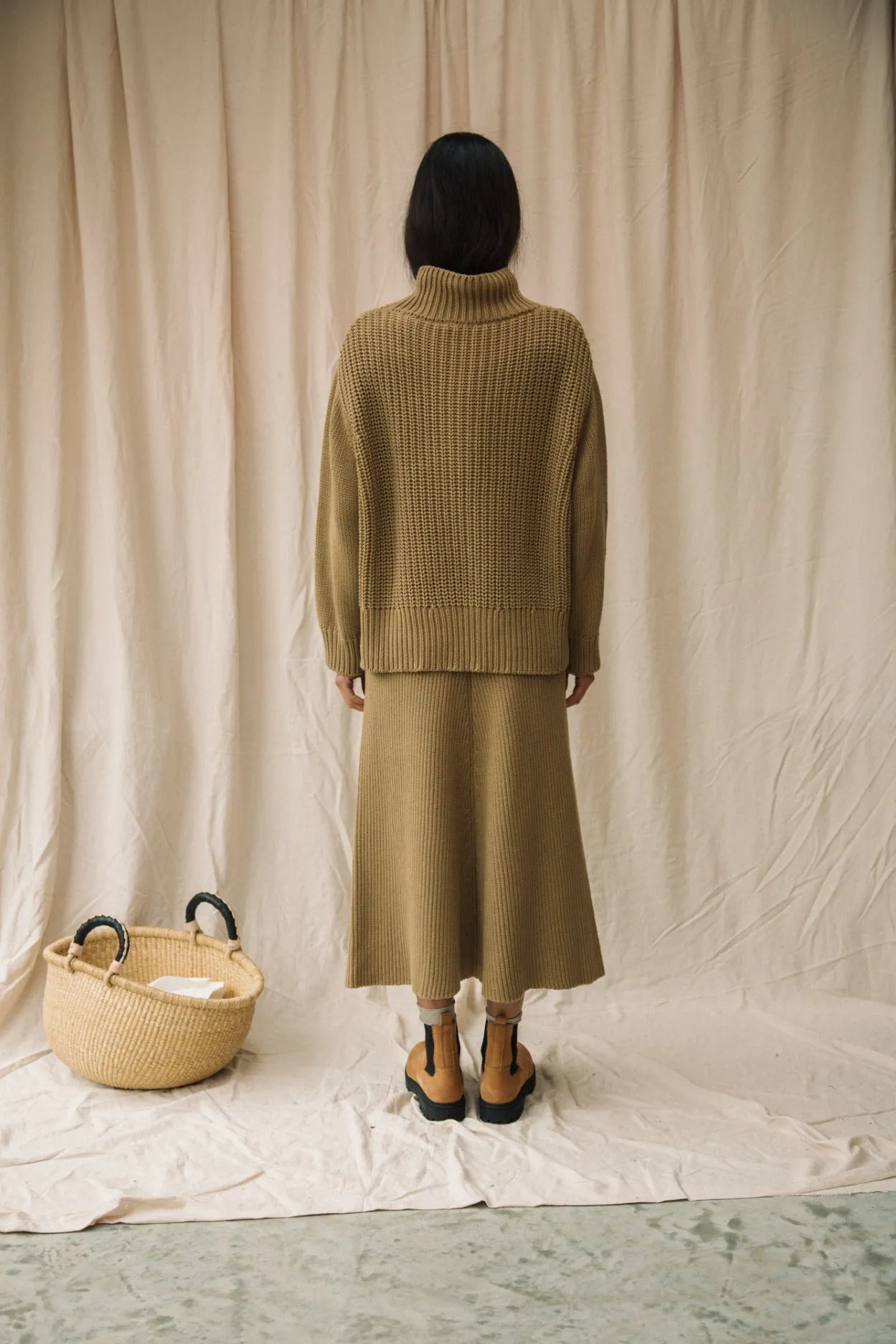 Mio Organic Cotton Knitted Skirt in Sand sold by Beaumont Organic product image thumbnail 2