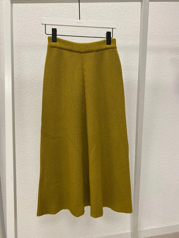Mio Organic Cotton Knitted Skirt in Chartreuse sold by Beaumont Organic