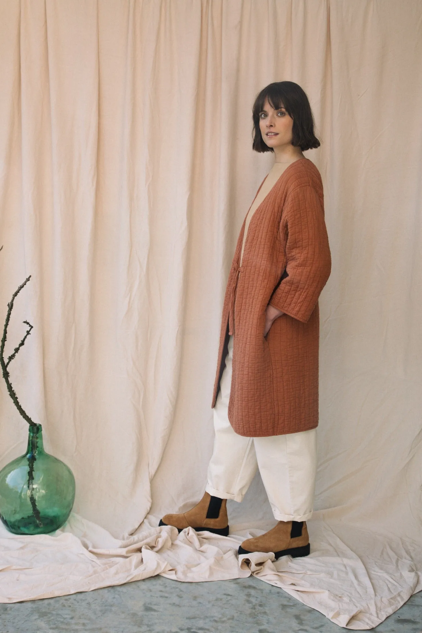 Akoya Organic Cotton Quilted Jacket in Tortoiseshell sold by Beaumont Organic product image thumbnail 2