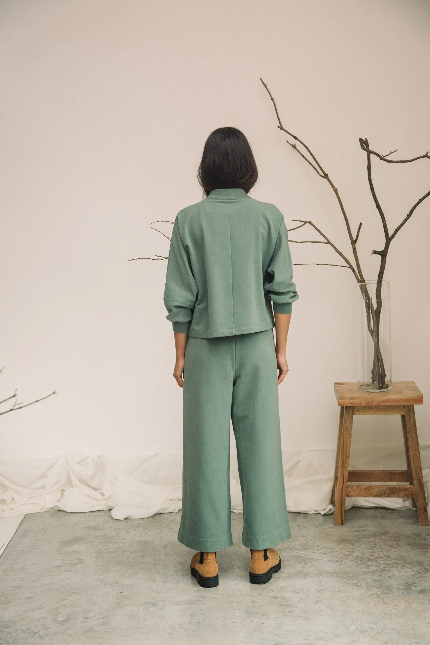 Taya Organic Cotton Felpe Jogger in Eucalyptus sold by Beaumont Organic product image thumbnail 3