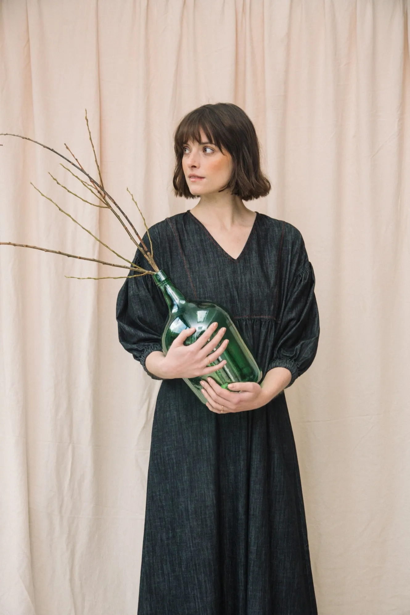 Harumi-Leigh Organic Cotton Denim Dress in Black sold by Beaumont Organic product image thumbnail 4