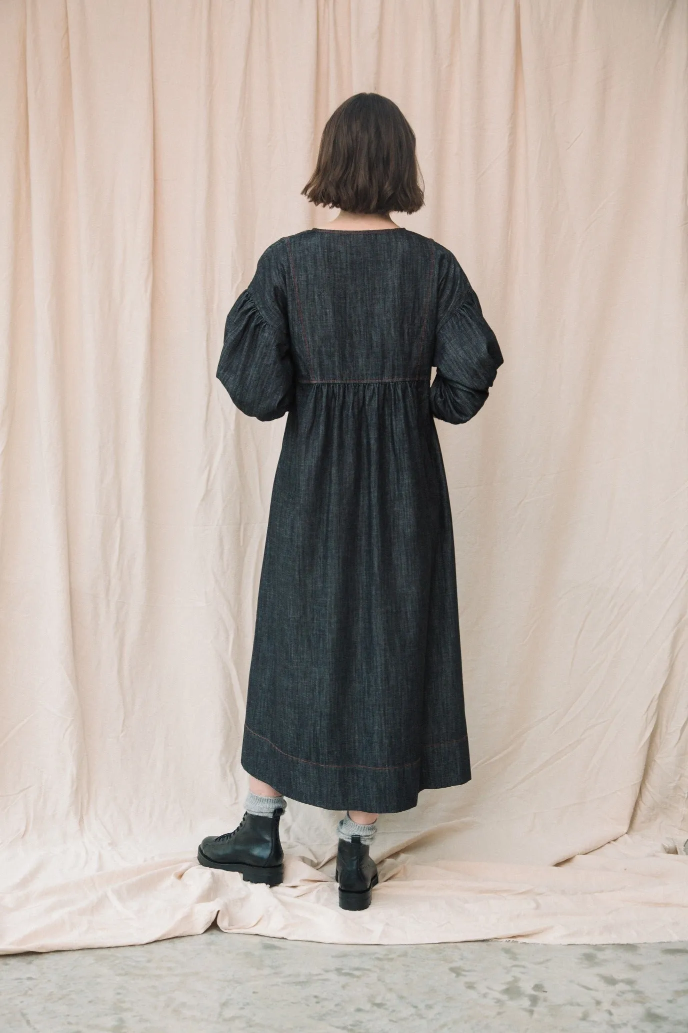 Harumi-Leigh Organic Cotton Denim Dress in Black sold by Beaumont Organic product image thumbnail 3