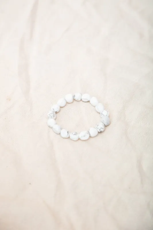 White Howlite Nugget Bracelet sold by Beaumont Organic
