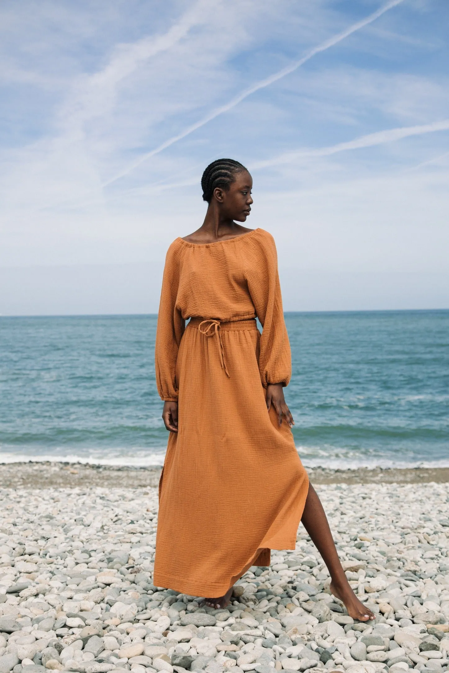 Cordelia Organic Cotton Top in Pecan by HANNAH BEAUMONT sold by Beaumont Organic product image thumbnail 3