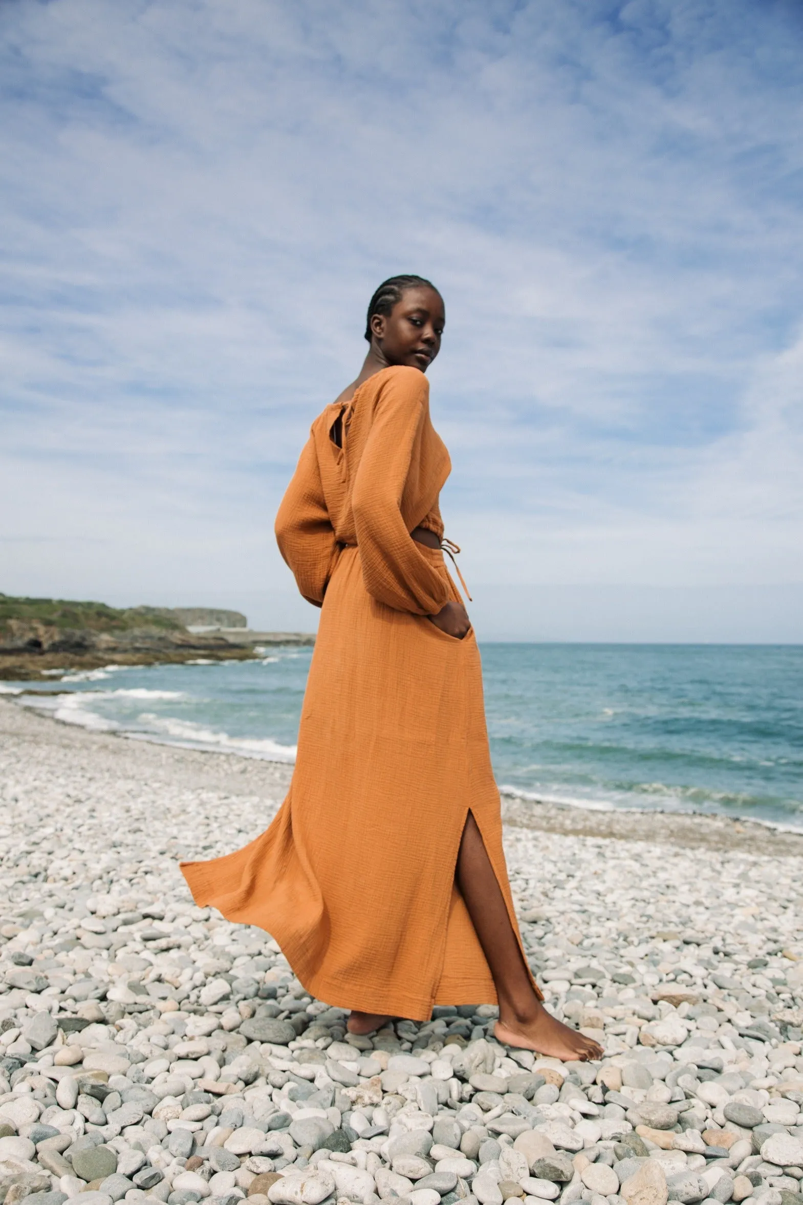 Cordelia Organic Cotton Top in Pecan by HANNAH BEAUMONT sold by Beaumont Organic product image thumbnail 4