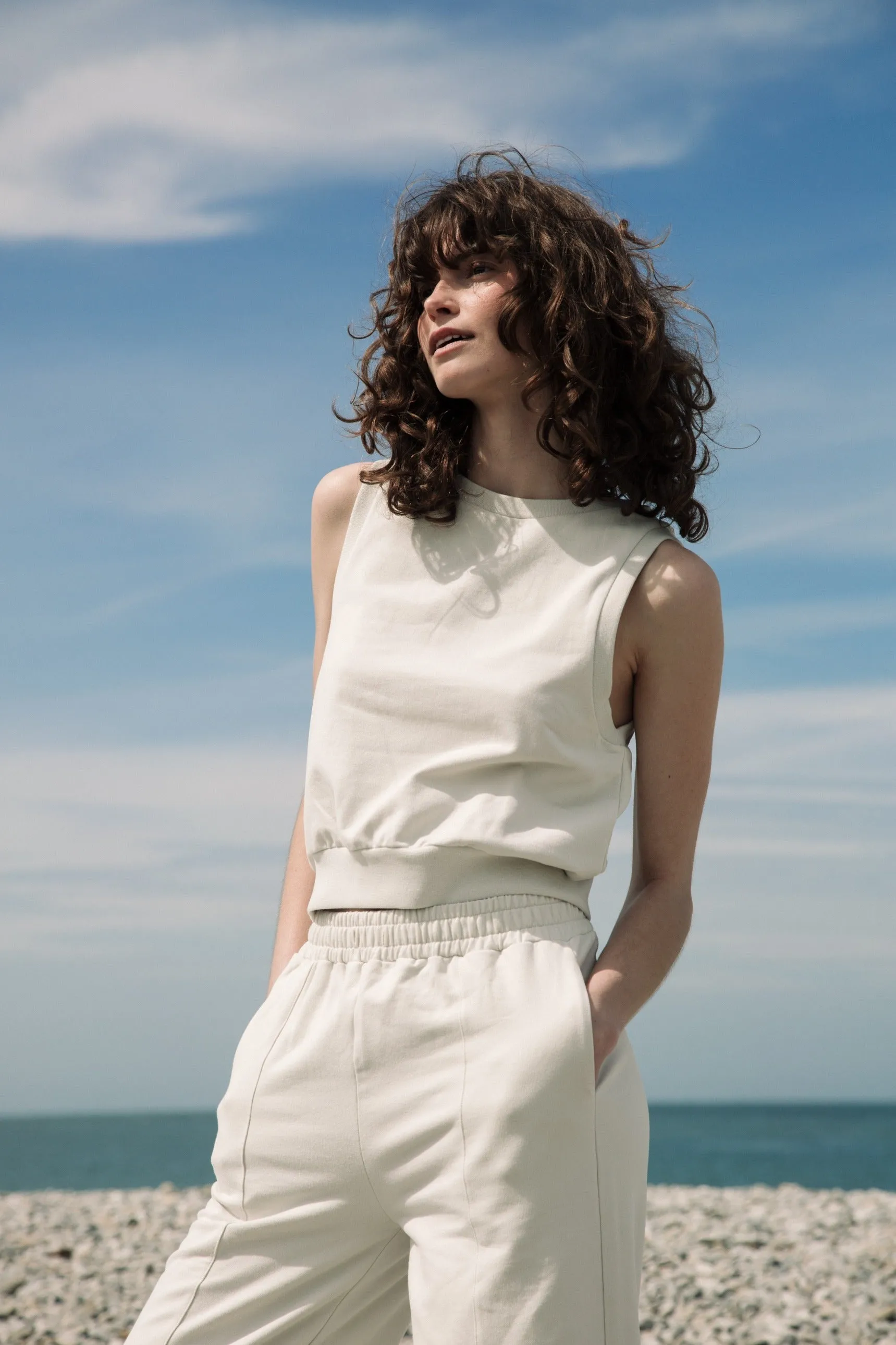 Nerida Organic Cotton Trousers in Stone sold by Beaumont Organic product image thumbnail 3