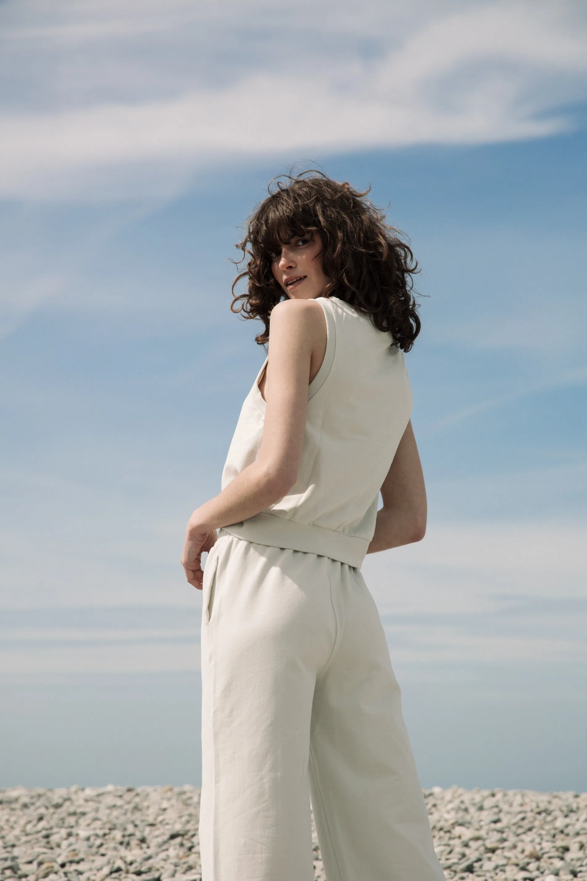 Nerida Organic Cotton Trousers in Stone sold by Beaumont Organic product image thumbnail 4