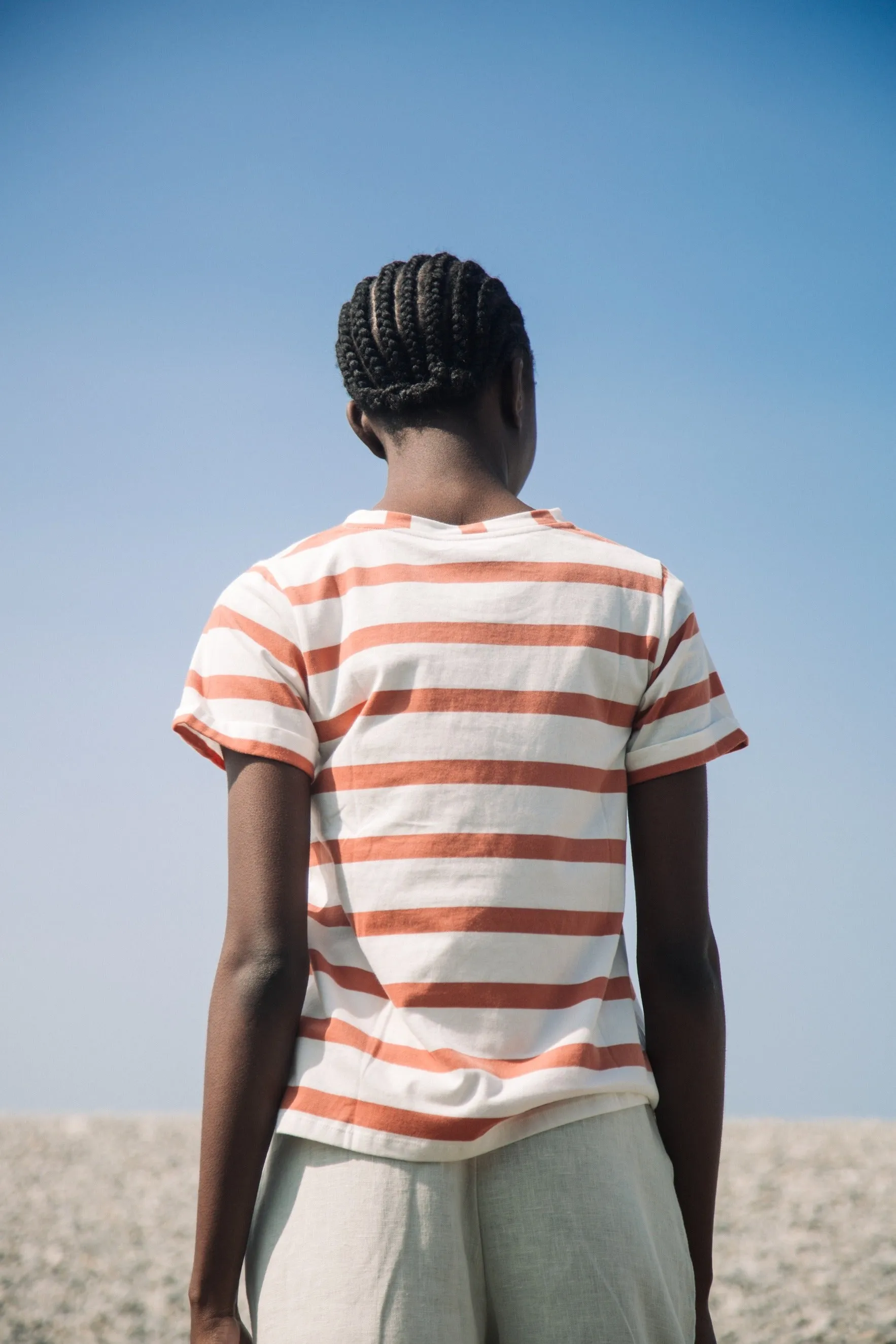 Nori-Sue Organic Cotton Top in Rust and White sold by Beaumont Organic product image thumbnail 2