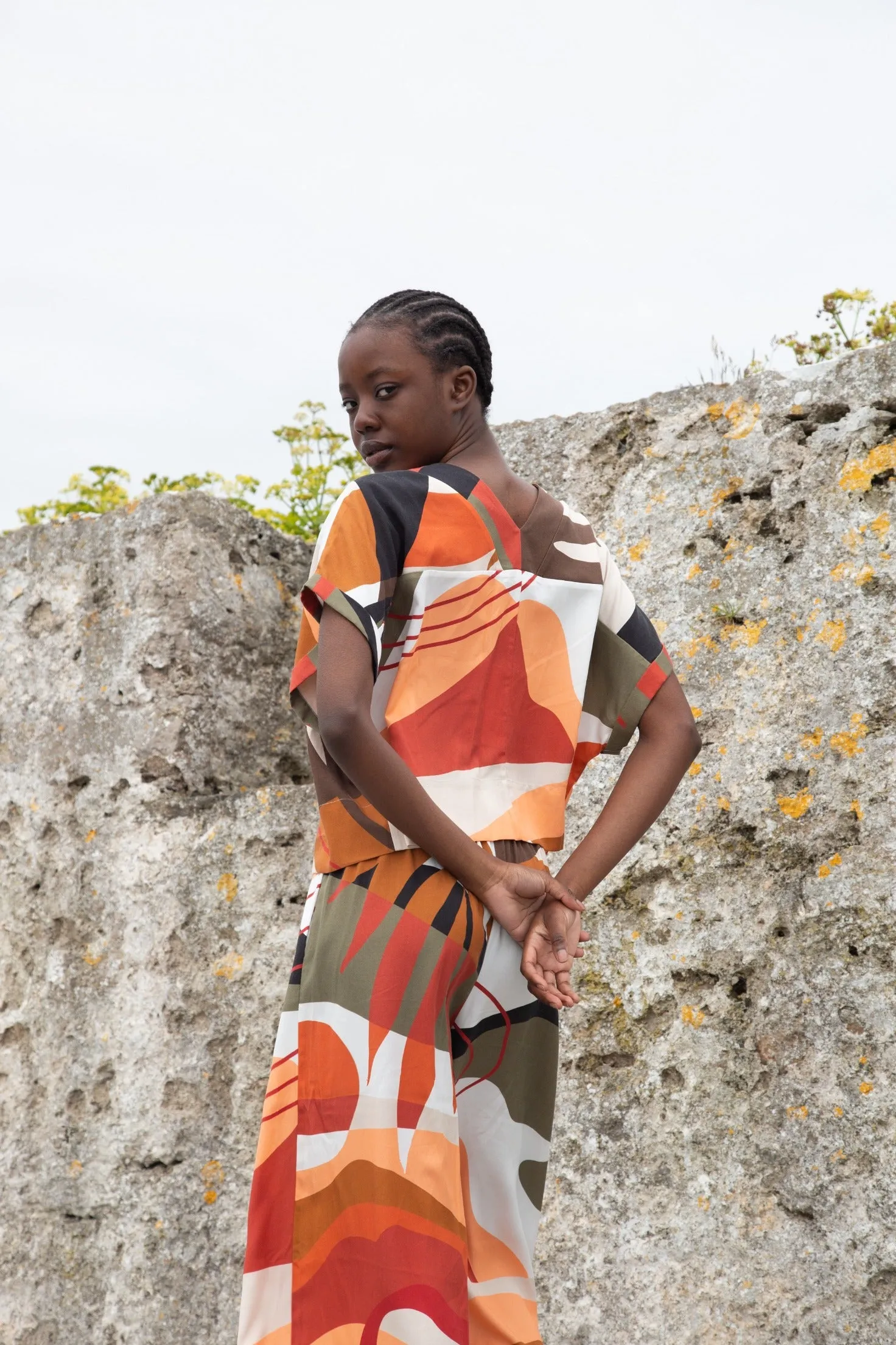 Evora-Paige Tencel Trousers in Rockpool Print sold by Beaumont Organic product image thumbnail 2