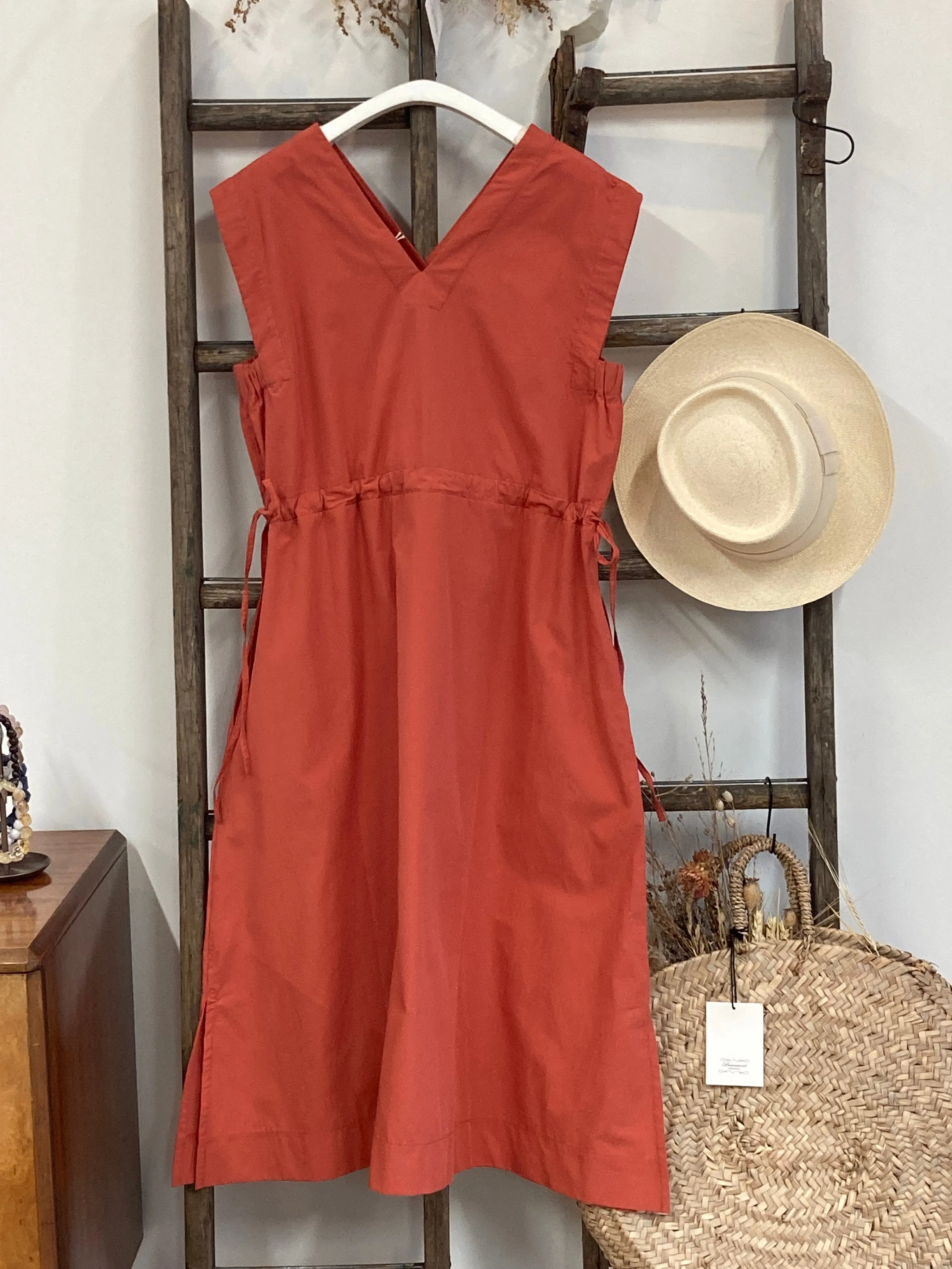Athena Organic Cotton Dress in Rust sold by Beaumont Organic product image thumbnail 3