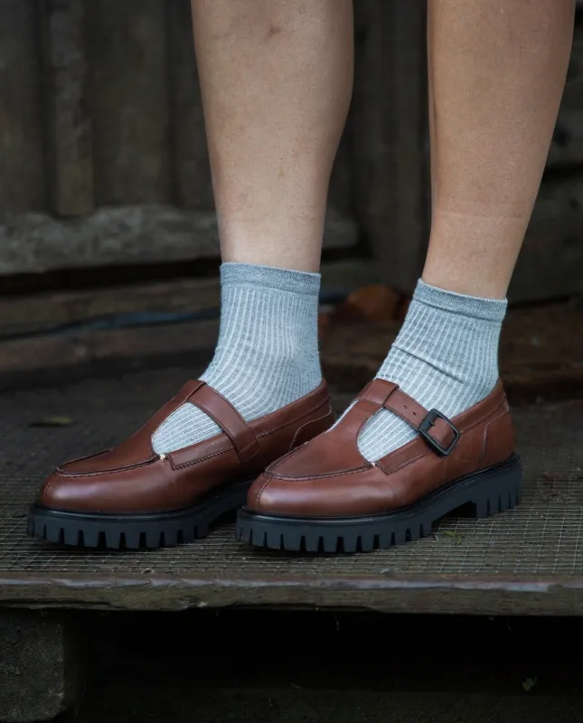 Ashford Mary Jane Buckle Shoe in Classic Brown made by Beaumont Organic