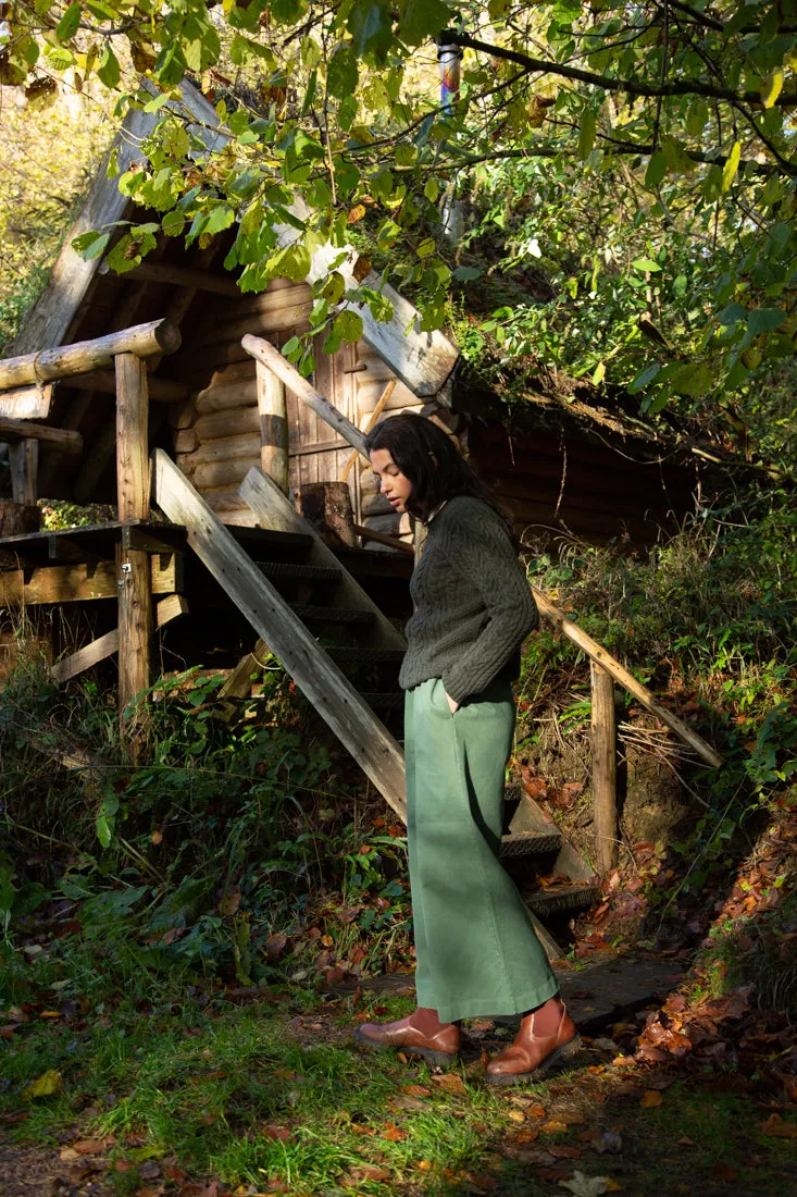 Danya Organic Cotton Twill Trouser in Washed Olive sold by Beaumont Organic product image thumbnail 2