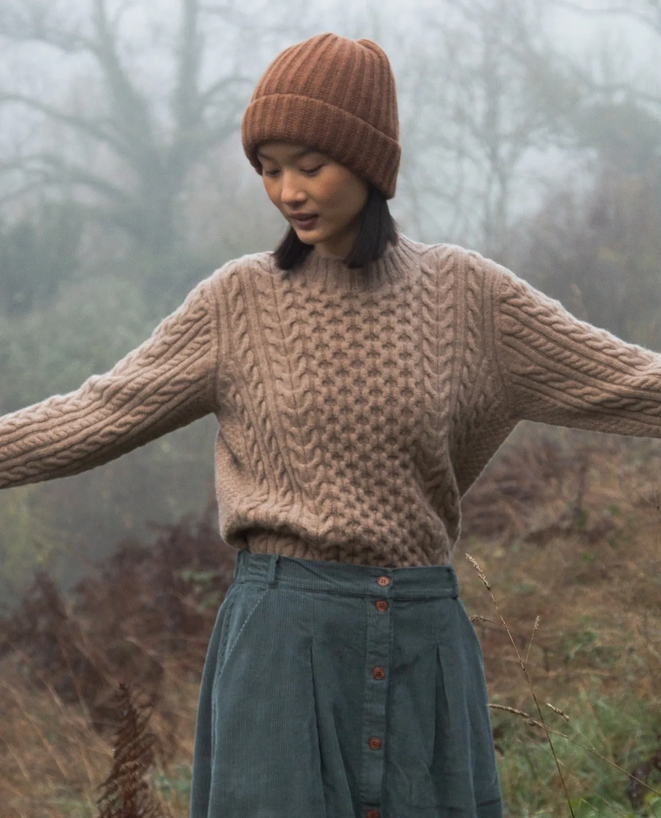 Alyvia Organic Cotton Cord Skirt in Petrol sold by Beaumont Organic product image thumbnail 2