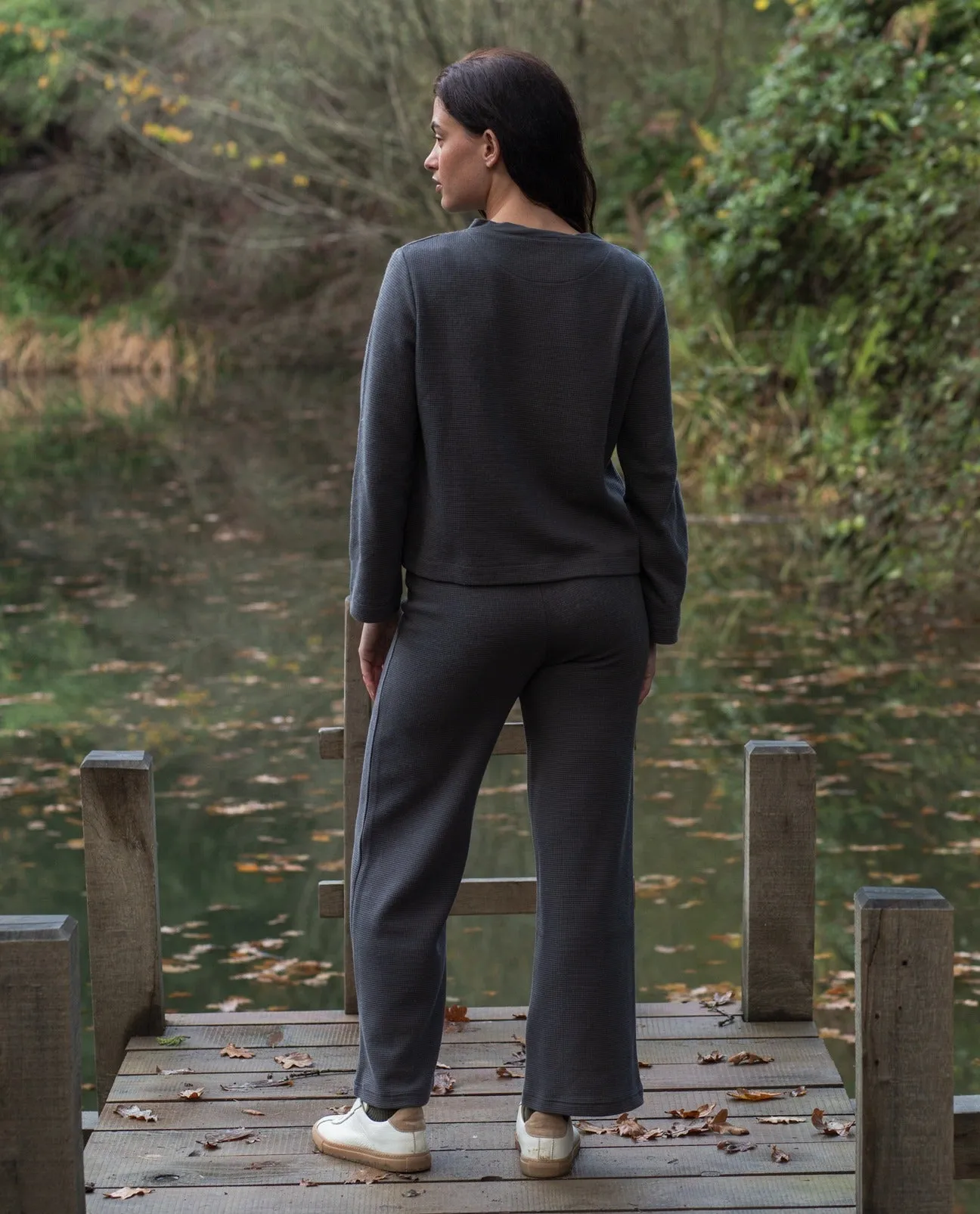 Sorrel Organic Cotton Waffle Trouser in Slate sold by Beaumont Organic product image thumbnail 2