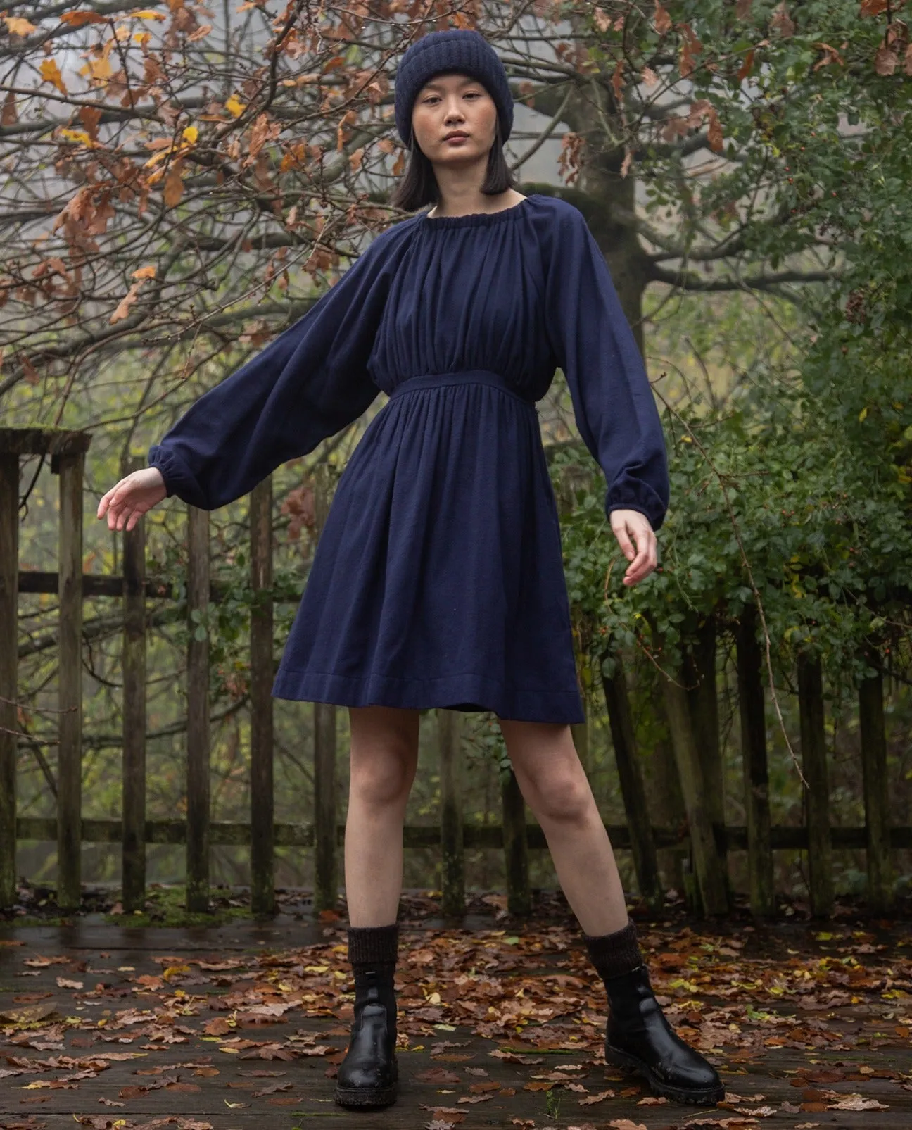 Ava-Jane Organic Cotton Brushed Twill Dress in Night Sky sold by Beaumont Organic product image thumbnail 2