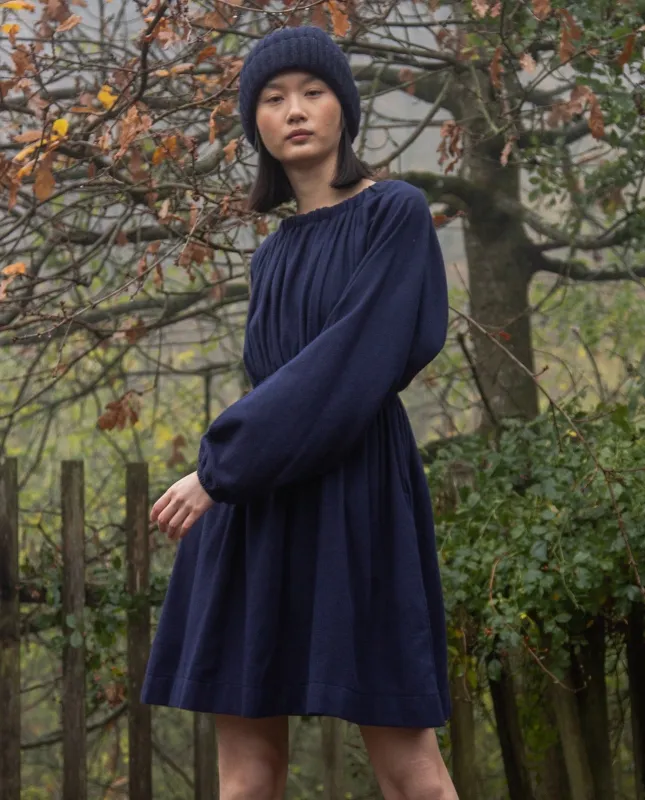Ava-Jane Organic Cotton Brushed Twill Dress in Night Sky sold by Beaumont Organic