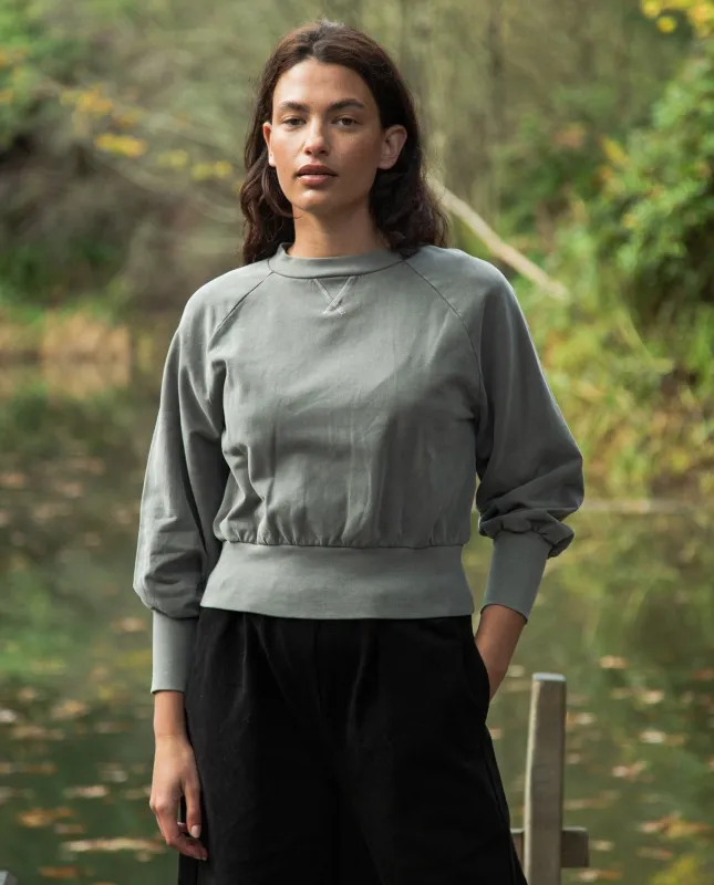 Alder Organic Cotton Sweatshirt in Slate Mineral Dye sold by Beaumont Organic