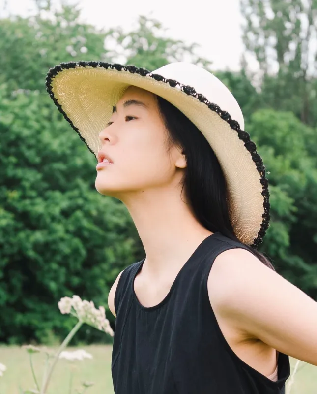 Circular Hat With Crochet Trim made by Beaumont Organic