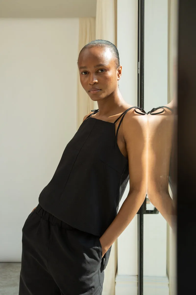 Toni-May Cotton Linen Vest in Black sold by Beaumont Organic product image thumbnail 2