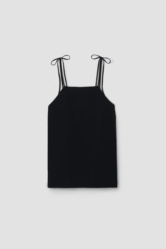 Toni-May Cotton Linen Vest in Black sold by Beaumont Organic