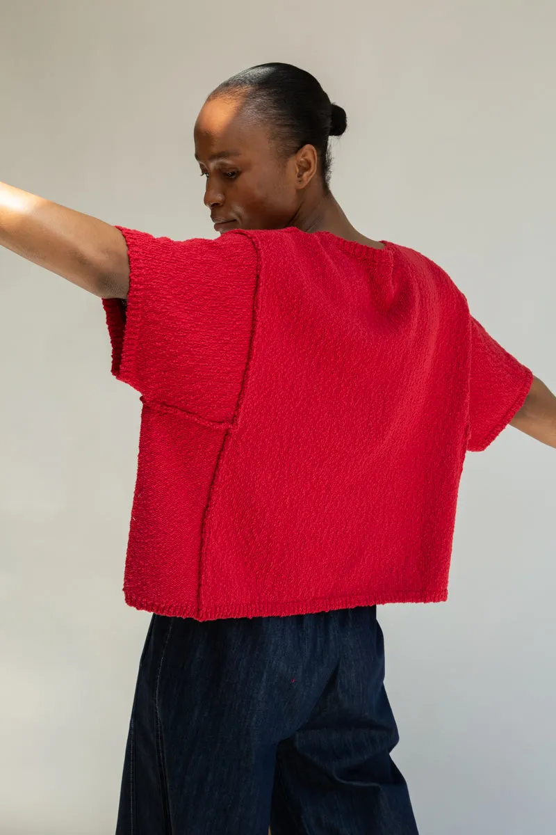 Alessia Cotton Linen Knit Top in Scarlet sold by Beaumont Organic product image thumbnail 5