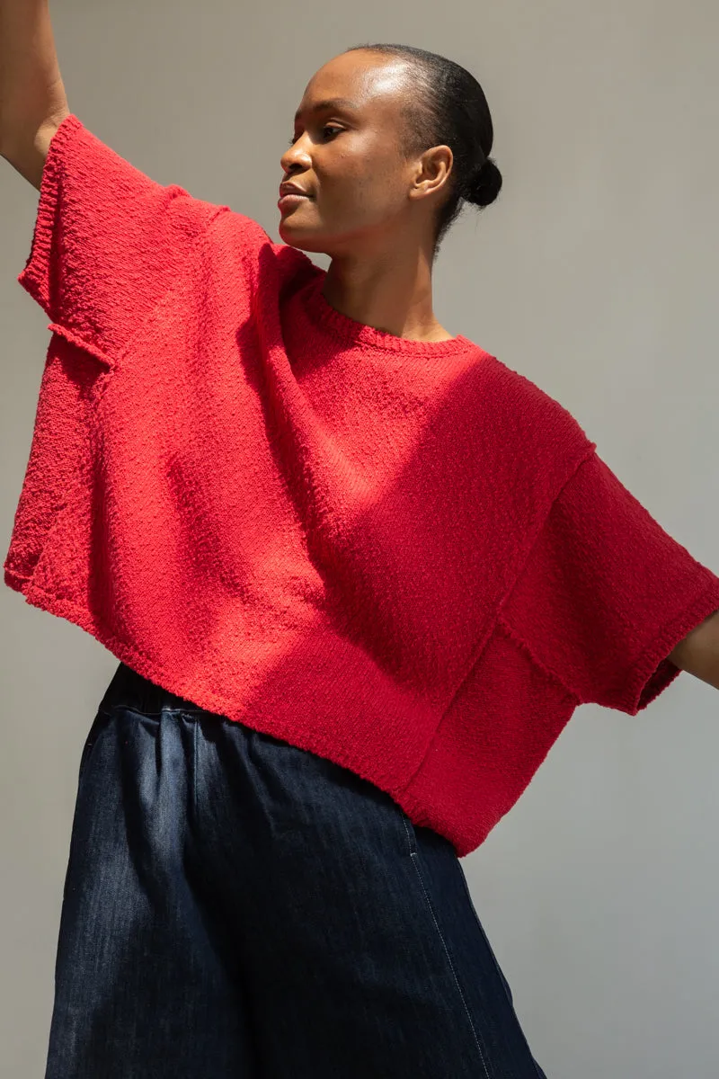 Alessia Cotton Linen Knit Top in Scarlet sold by Beaumont Organic product image thumbnail 2