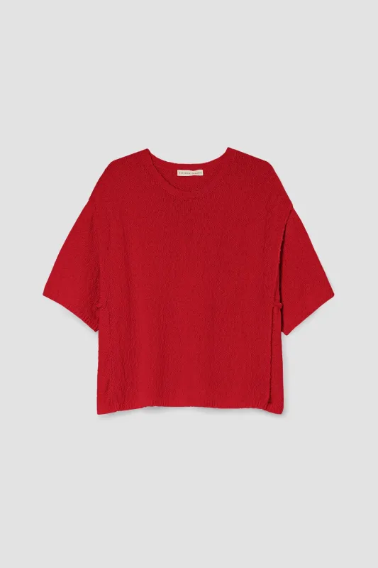Alessia Cotton Linen Knit Top in Scarlet made by Beaumont Organic