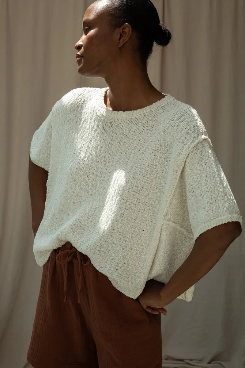 Alessia Cotton Linen Knit Top in Off White sold by Beaumont Organic product image thumbnail 2