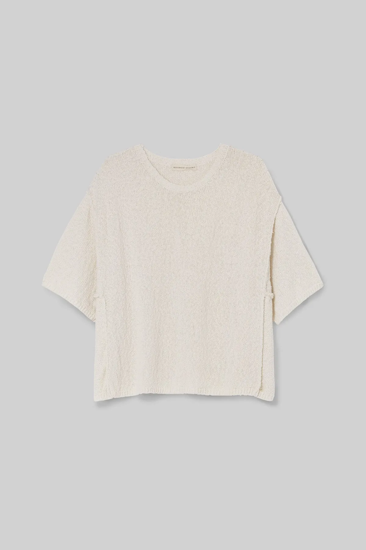 Alessia Cotton Linen Knit Top in Off White sold by Beaumont Organic
