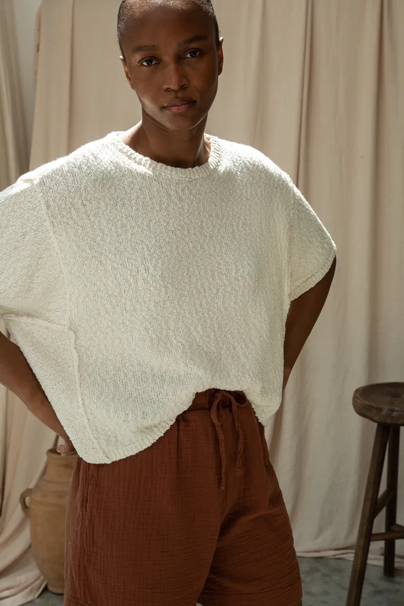 Alessia Cotton Linen Knit Top in Off White sold by Beaumont Organic product image thumbnail 5