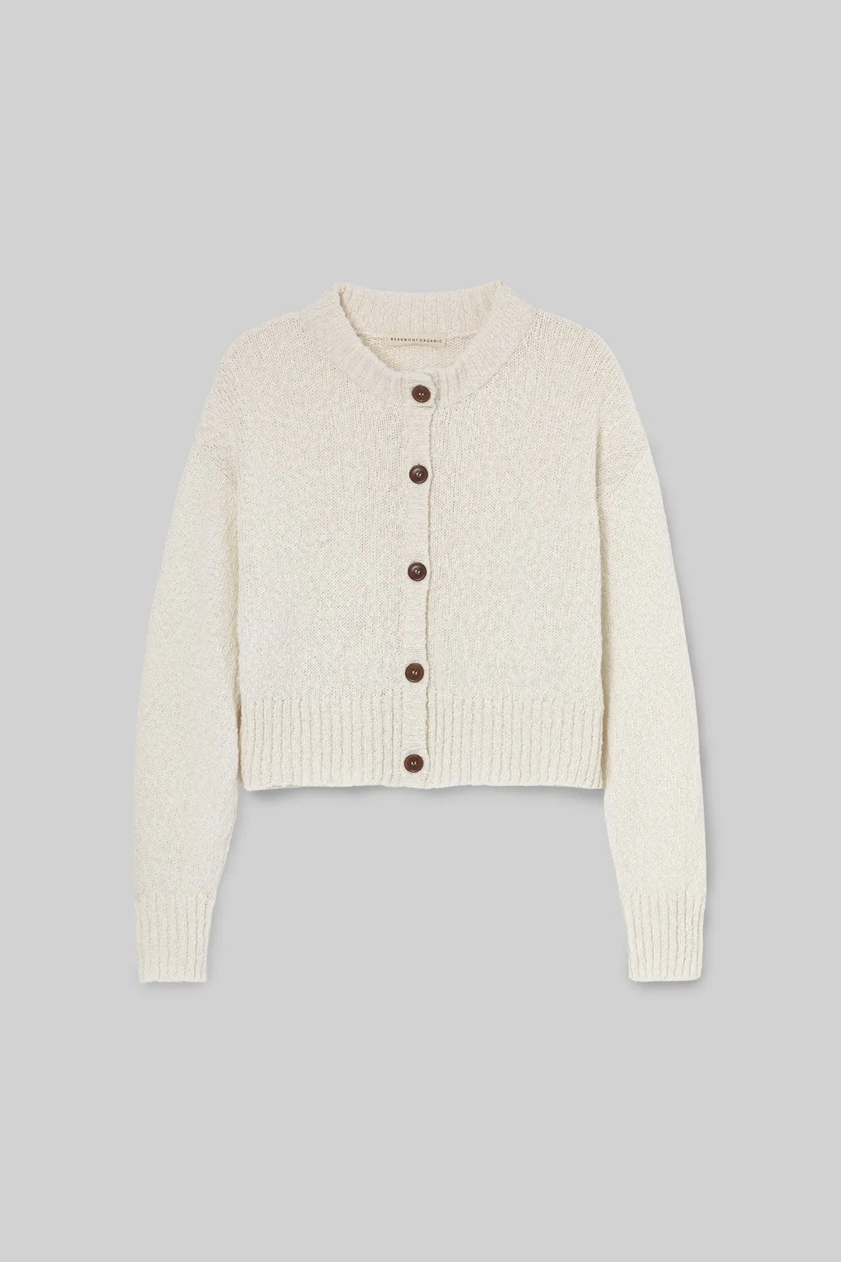 Sugi Cotton Linen Knit Cardigan in Off White sold by Beaumont Organic