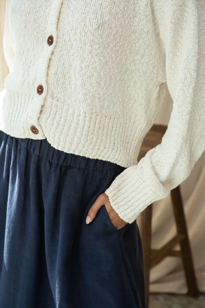 Sugi Cotton Linen Knit Cardigan in Off White sold by Beaumont Organic product image thumbnail 5