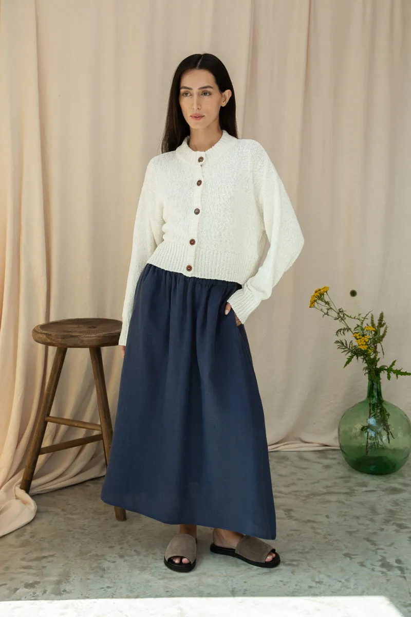 Sugi Cotton Linen Knit Cardigan in Off White sold by Beaumont Organic product image thumbnail 3