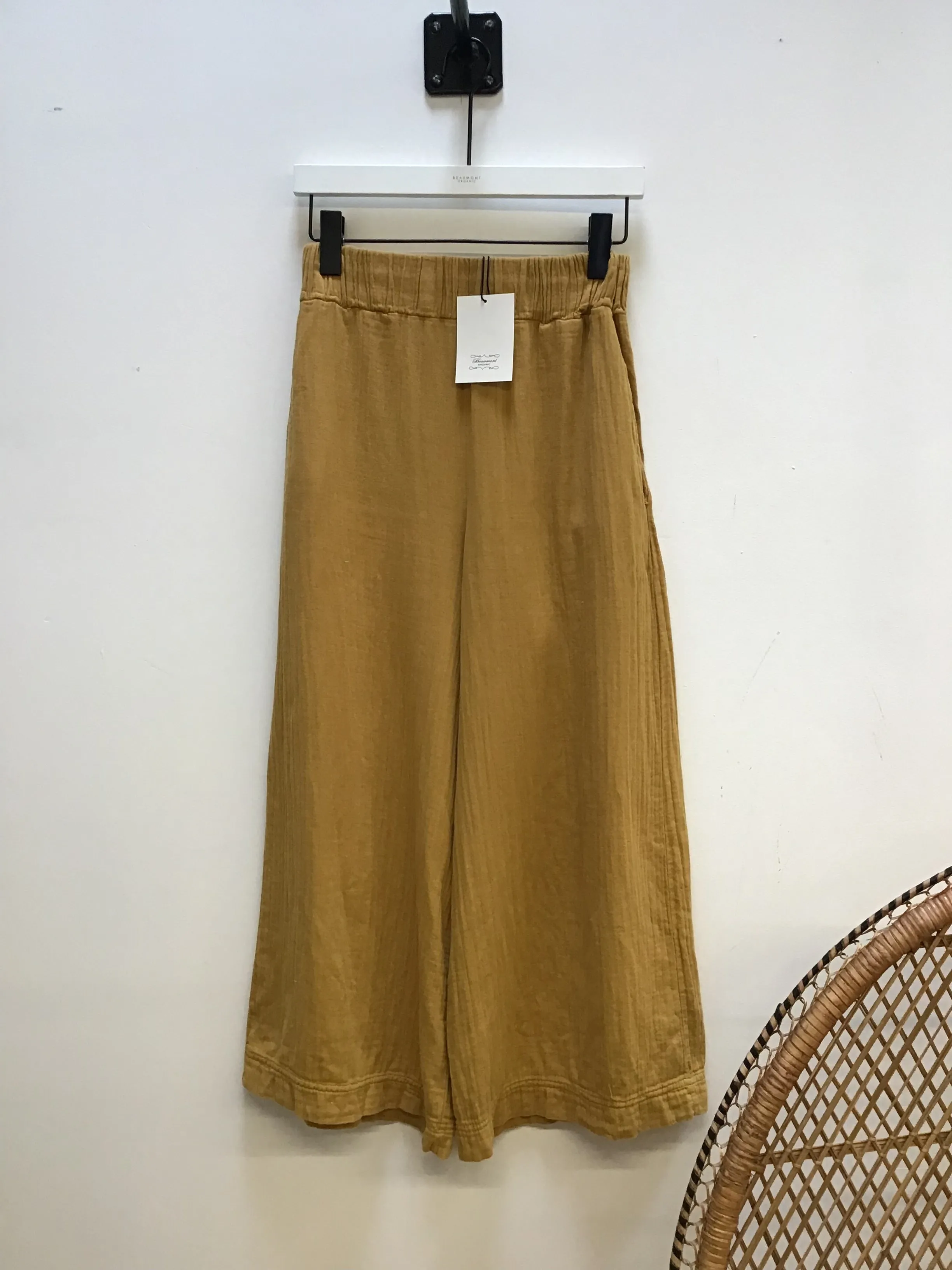 Evora Organic Cotton Trousers in Straw S Preloved sold by Beaumont Organic