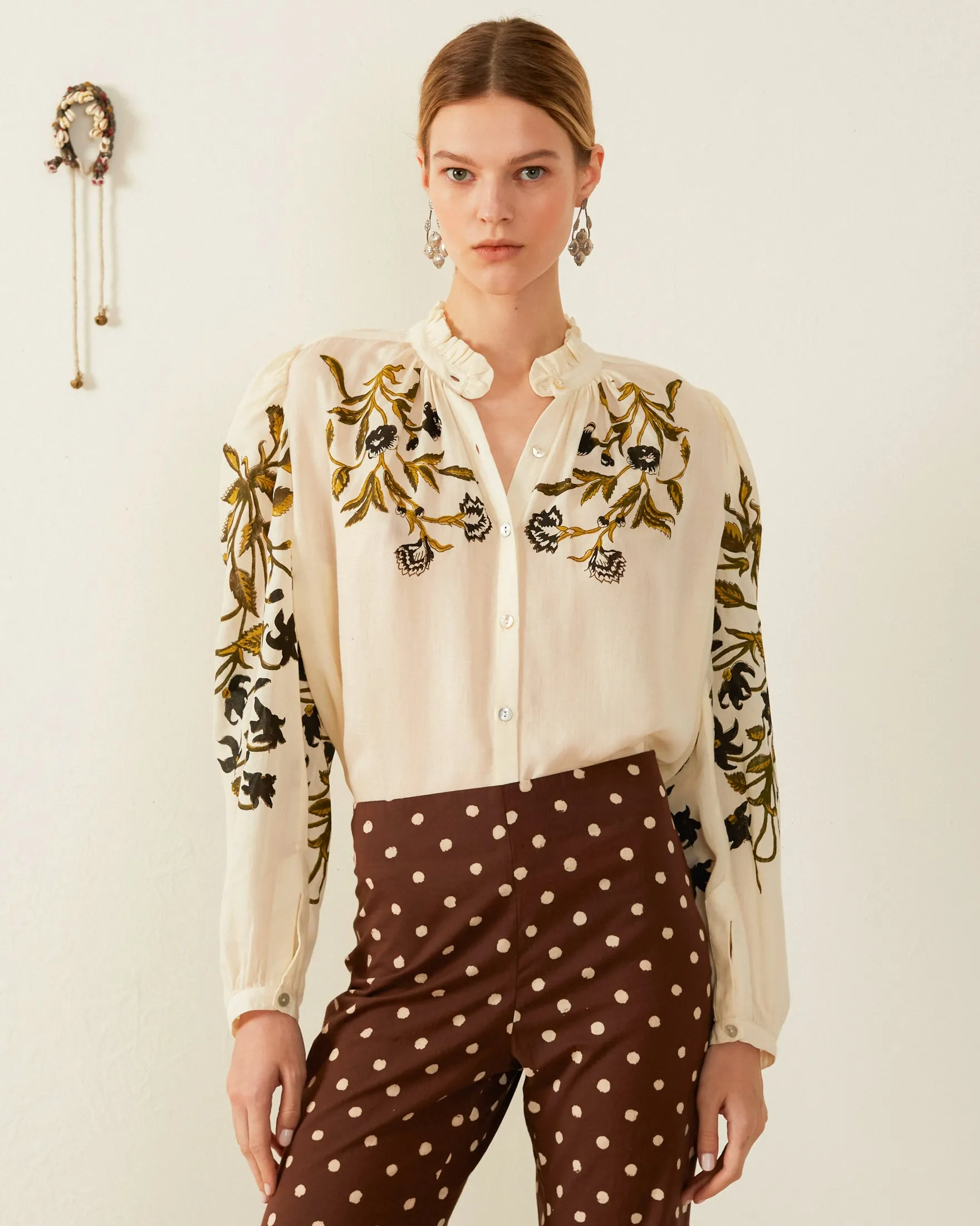 Annabel Olive Lily Valley Shirt sold by Alix of Bohemia product image thumbnail 3