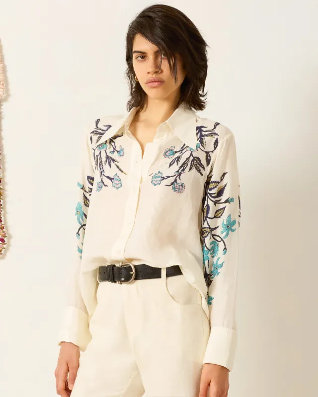 Dana Misted Lily Silk Shirt sold by Alix of Bohemia
