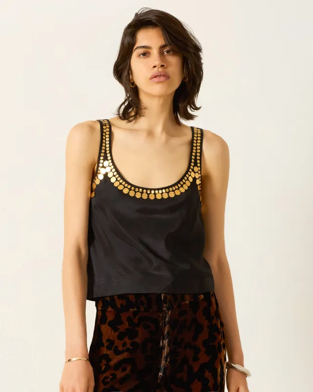 Fiona Gilded Coin Top sold by Alix of Bohemia