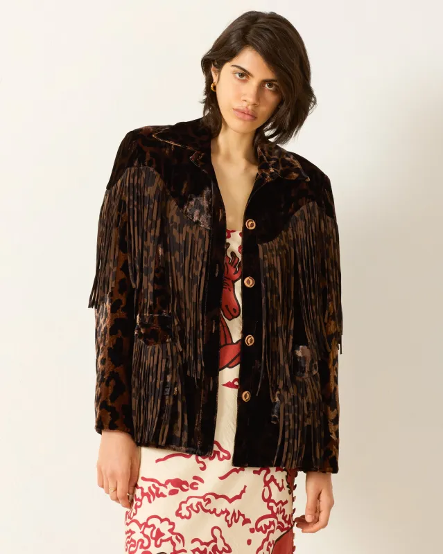 Jude Leopard Velvet Jacket made by Alix of Bohemia