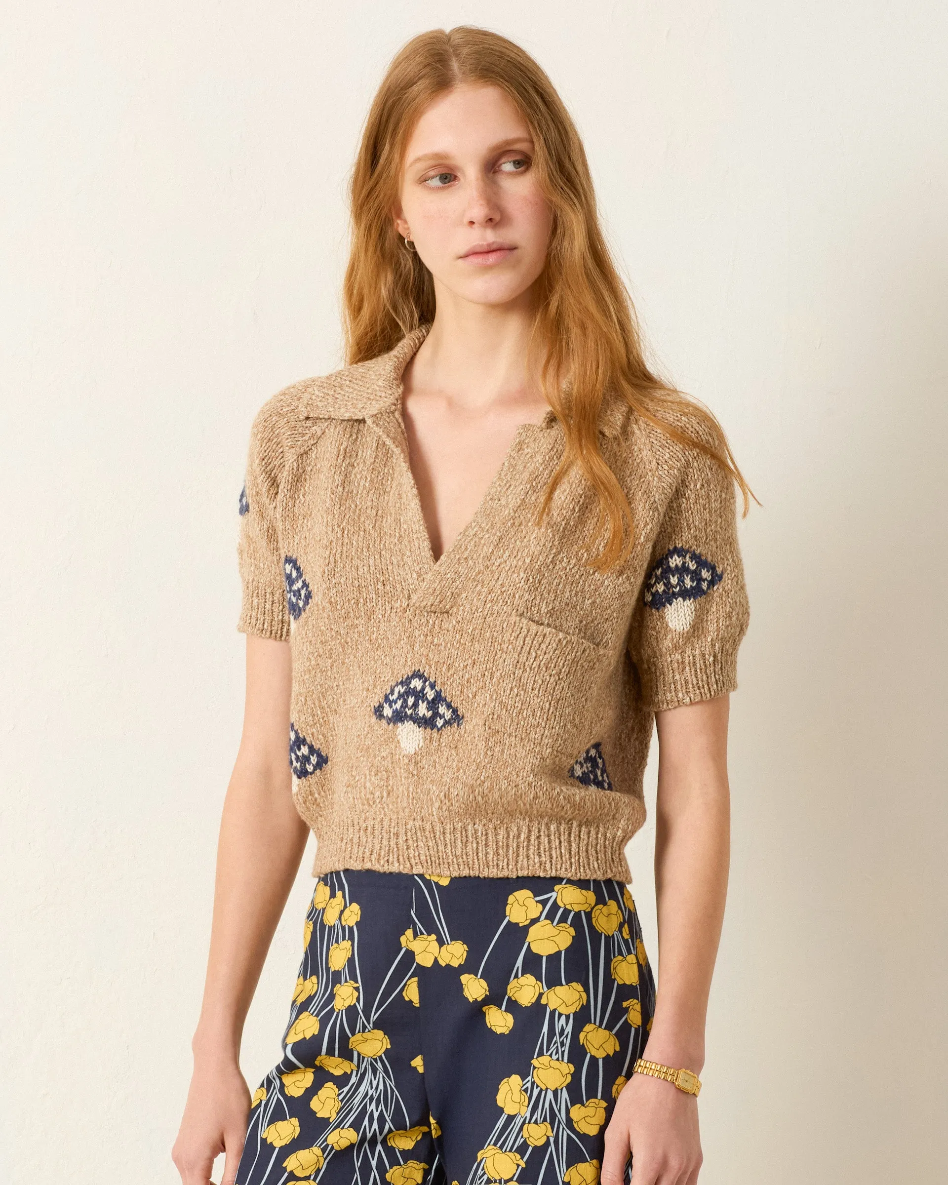 Lessi Mushroom Knit Top sold by Alix of Bohemia