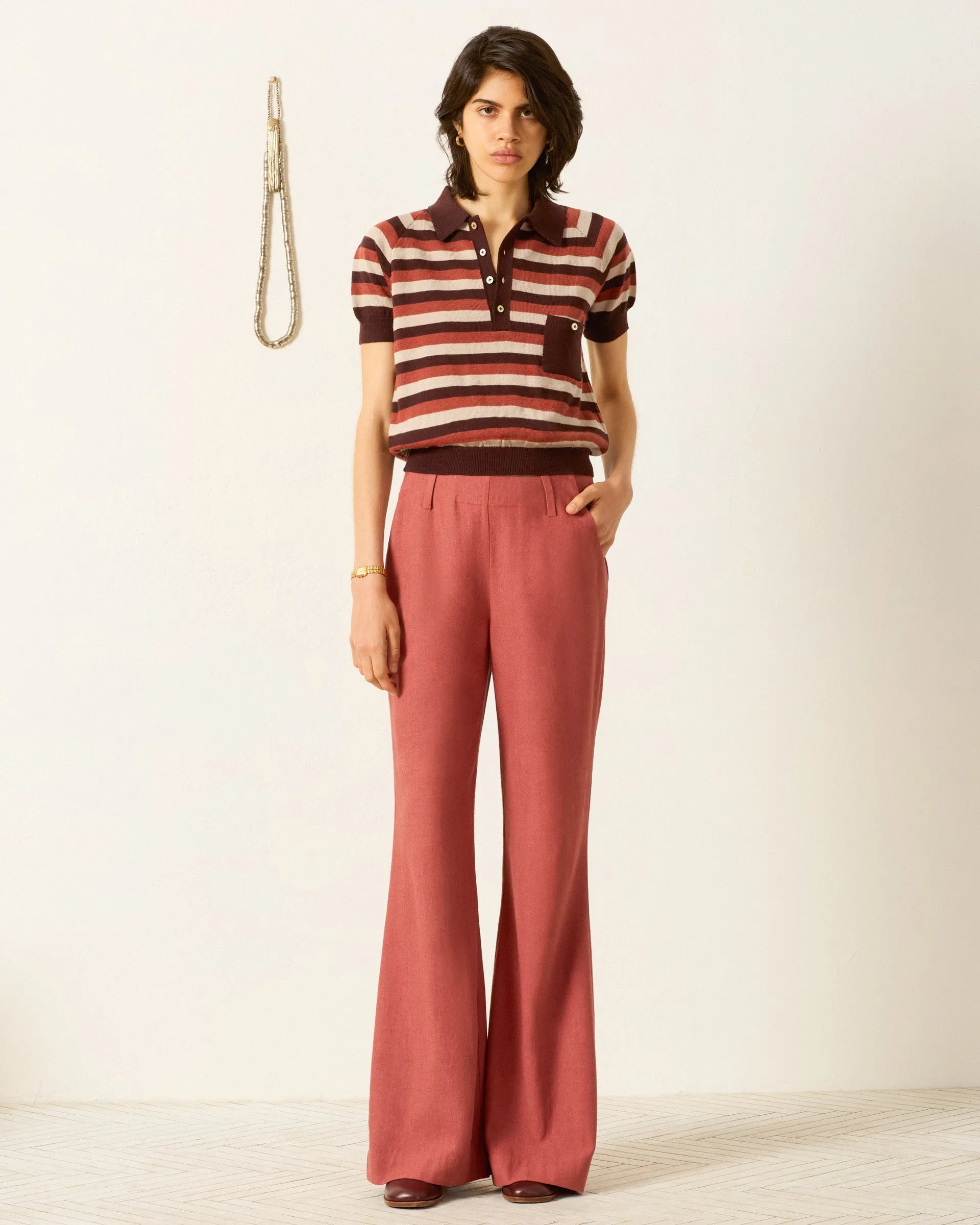 Lessi Sandstone Stripe Top sold by Alix of Bohemia product image thumbnail 3